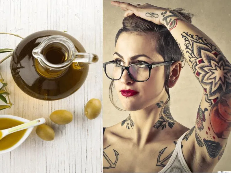 Tatuaggio femminile curato con olio extravergine di oliva