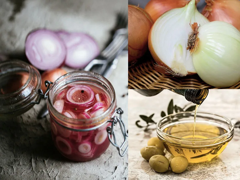 Vasetti di cipolle sott'olio fatte in casa