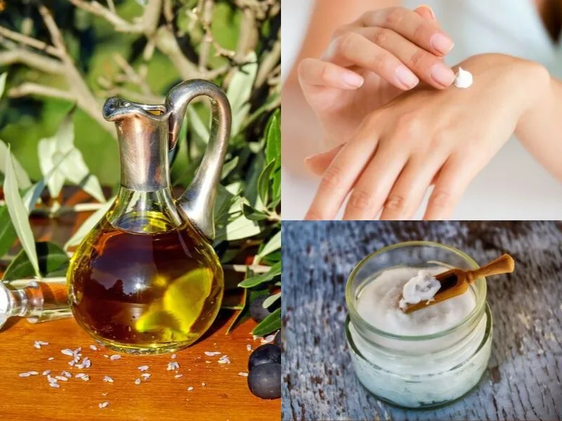Olio extravergine di oliva versato, simbolo di un rimedio naturale per la pelle e le ferite