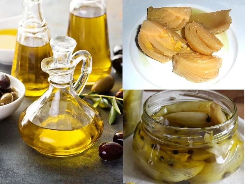Finocchi tagliati a spicchi pronti per essere messi sott'olio