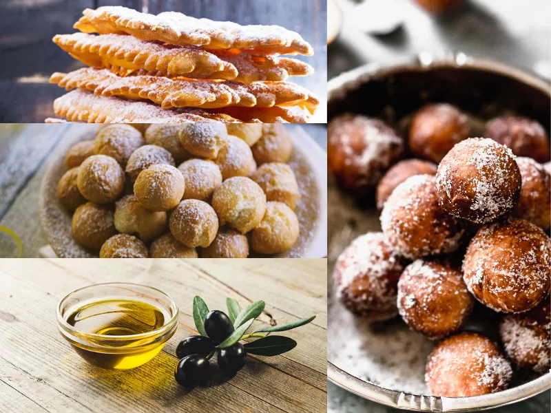 Dolci fritti di Carnevale preparati con Olio Extravergine di Oliva