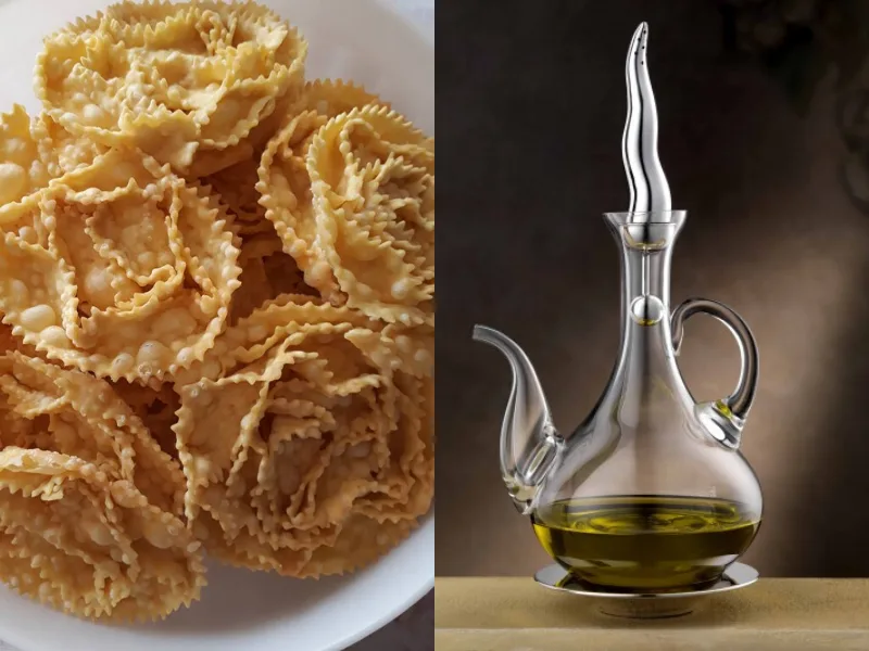 Cartellate pugliesi fritte e dorate, dolce natalizio tradizionale della Puglia