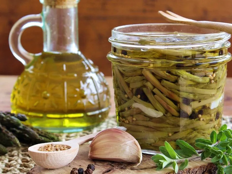 Salicornia fresca pronta per essere conservata sott'olio