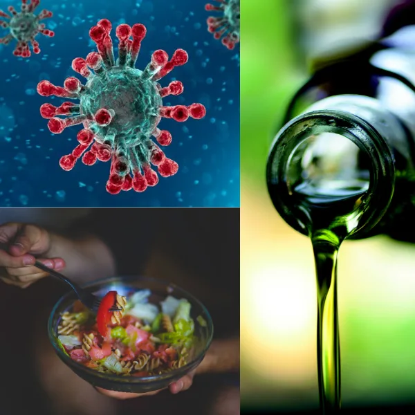 Olio extravergine di oliva versato in una ciotola, simbolo di alimentazione sana