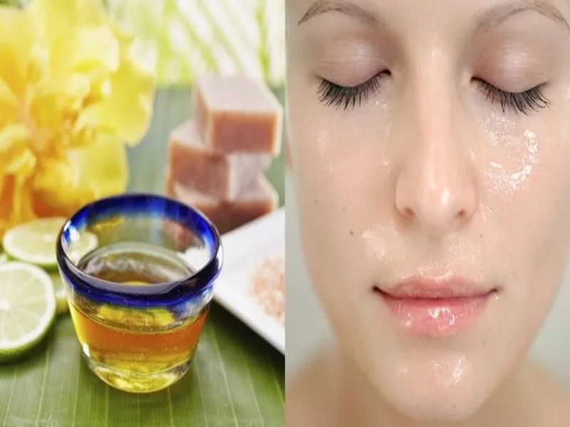 Bottiglia di olio extravergine di oliva Cristofaro usato come trattamento di bellezza per il viso