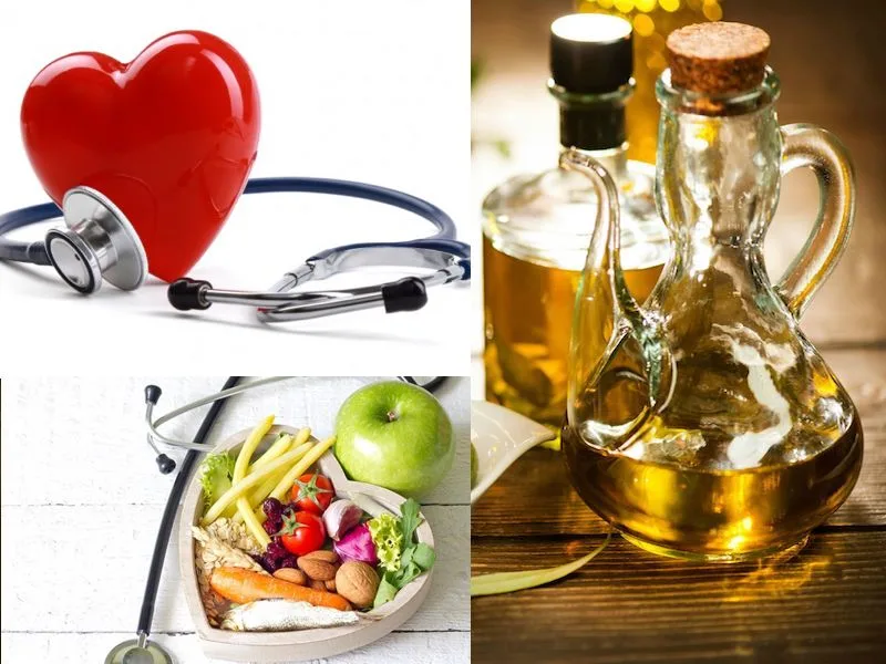 Bottiglia di olio extravergine Olio Cristofaro versato su insalata fresca, simbolo del binomio contro l'ipertensione