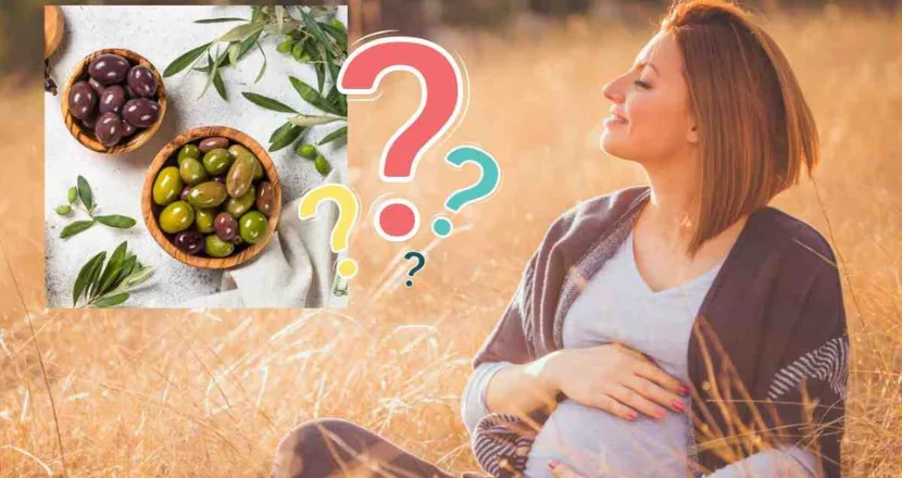 Olive verdi e nere in una ciotola, alimento da valutare con attenzione in gravidanza