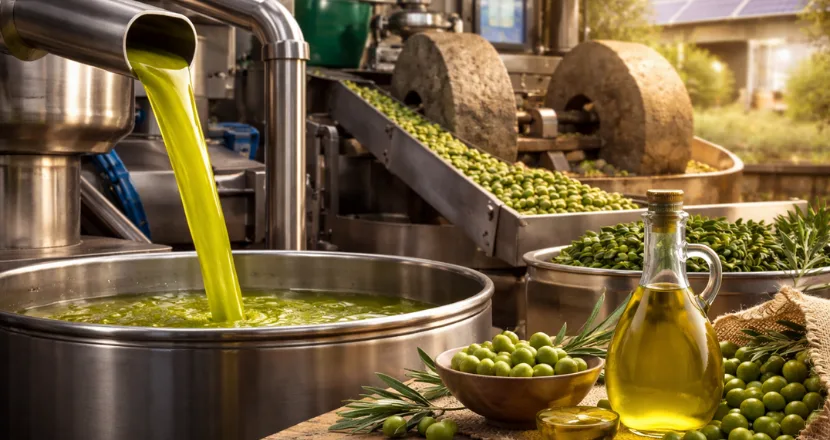 Frantoio per la produzione di olio extravergine di oliva