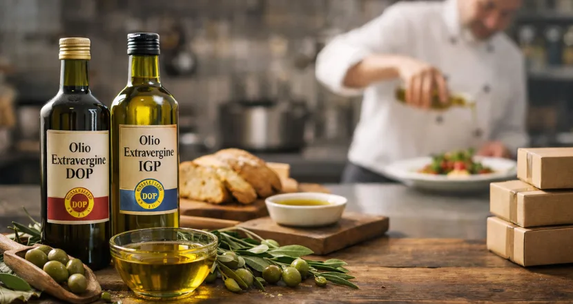 Bottiglie e contenitori di olio extravergine certificato DOP e IGP Puglia